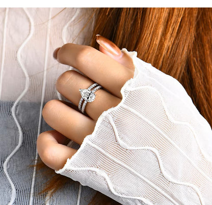 Elegant Pear-Cut 3 Carat Pavé Ring