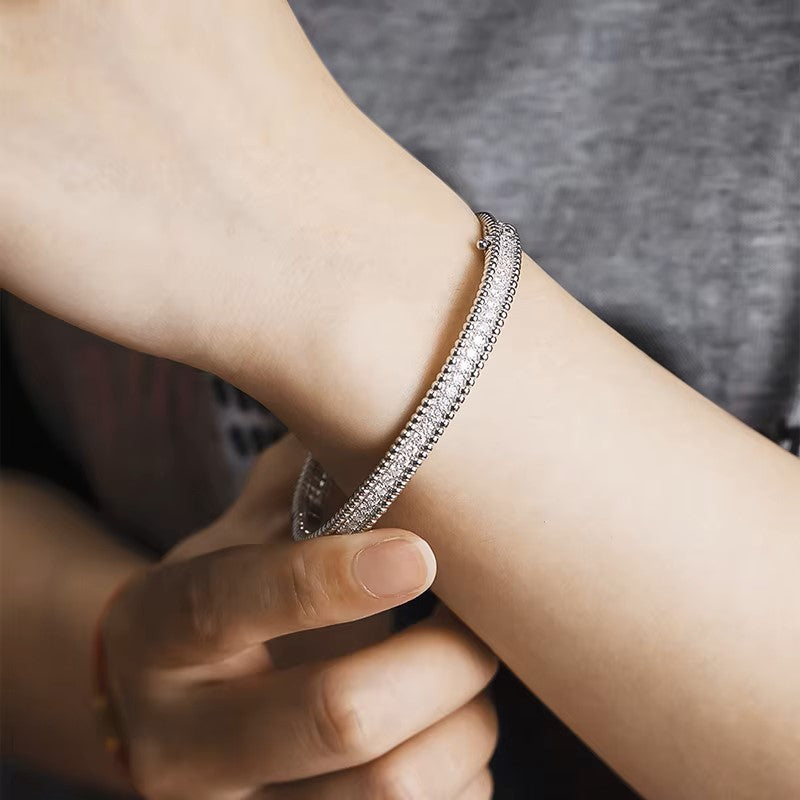 Eternity Bangle Bracelet - White Gold 18K Plated Aura Diamonds