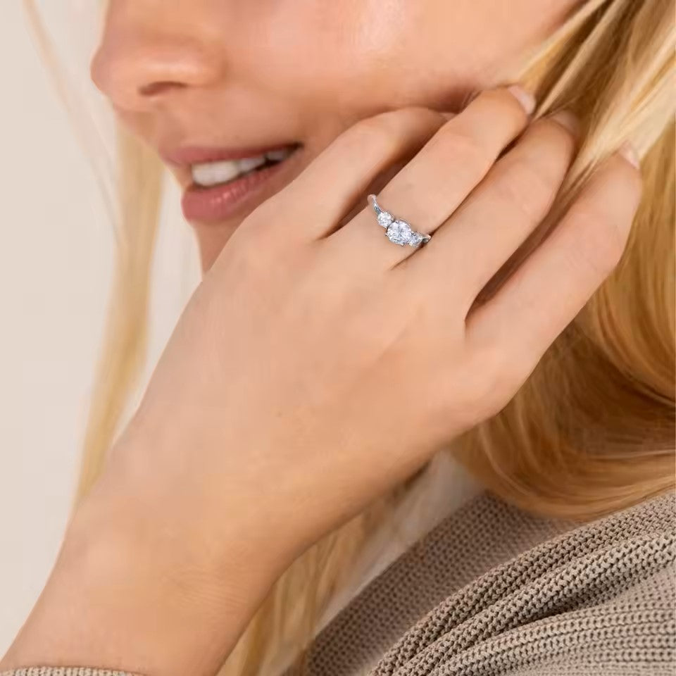 Aura Trio 2 Carat Eternity Ring - Moissanite / Lab Diamond
