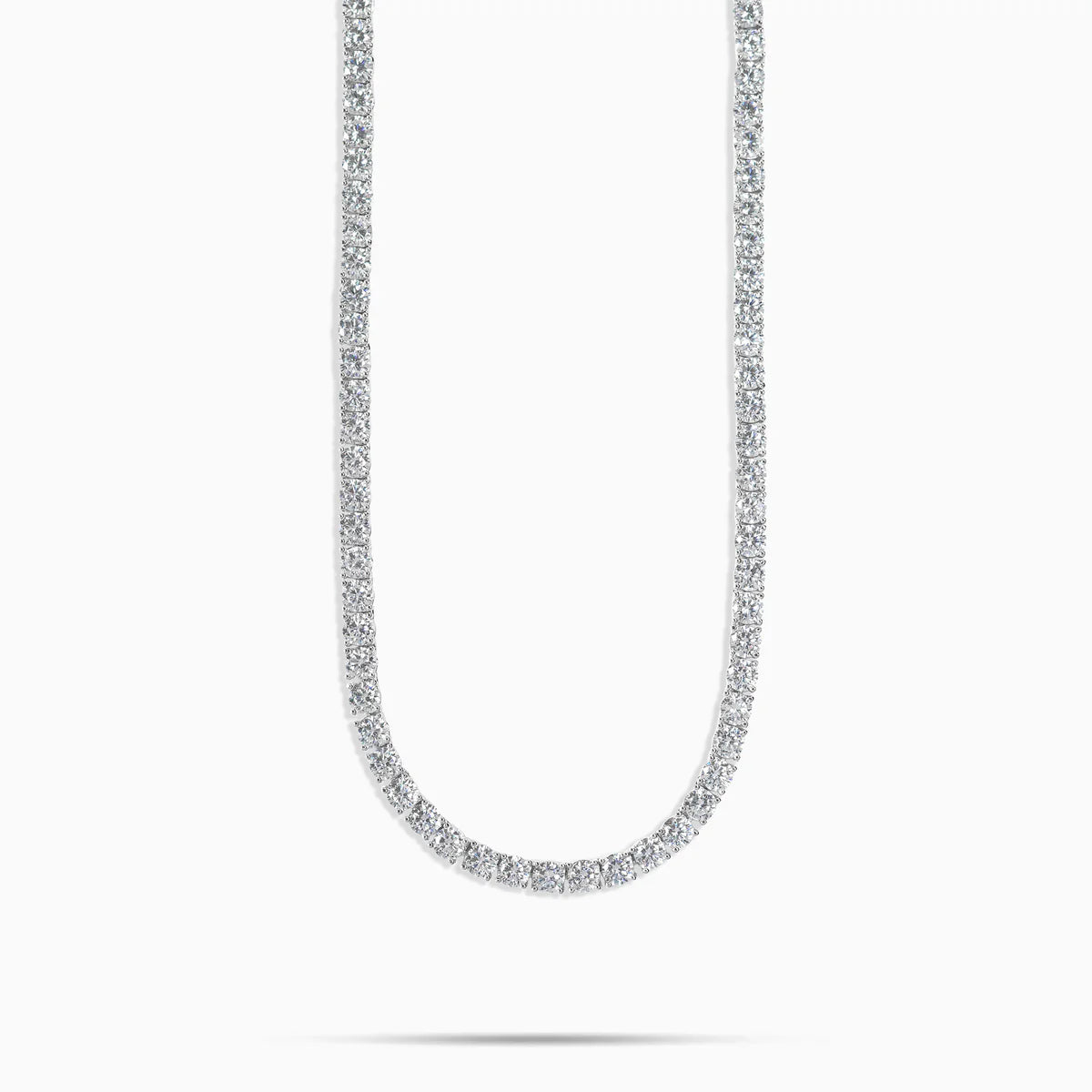 4MM Tennis Necklace | 31 Carat Weight | Moissanite - White Gold [Protective Rhodium Plated]