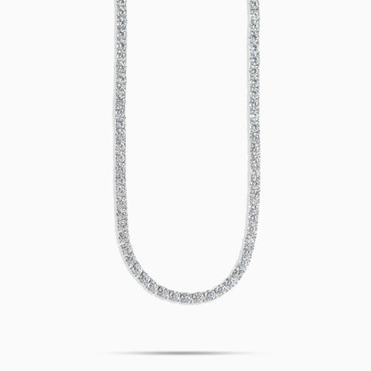 4MM Tennis Necklace | 31 Carat Weight | Moissanite - White Gold [Protective Rhodium Plated]