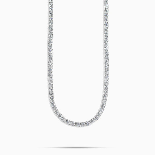 4MM Tennis Necklace | 31 Carat Weight | Moissanite - White Gold [Protective Rhodium Plated]