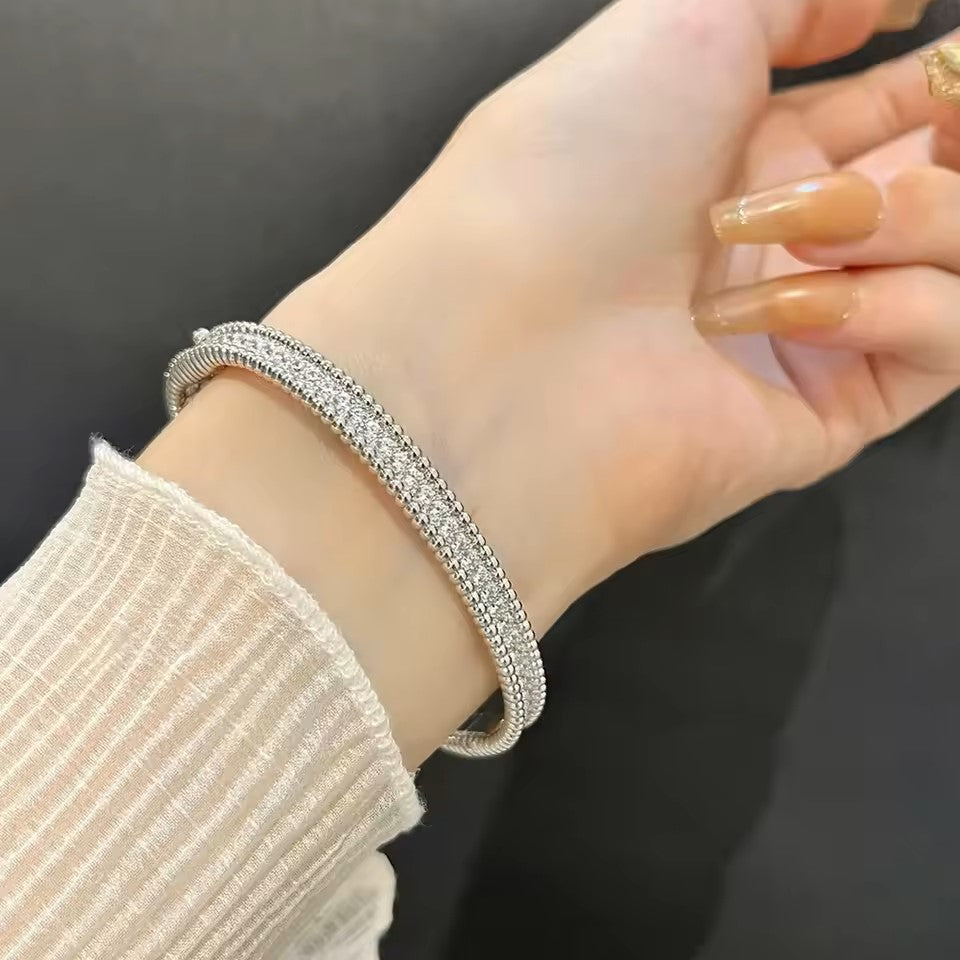 Eternity Bangle Bracelet - White Gold 18K Plated Aura Diamonds