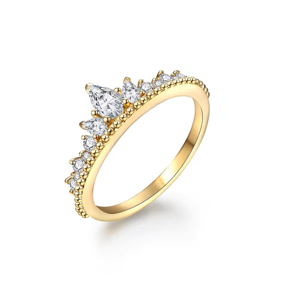 Tiara Statement Ring - White Gold/Gold/Rose Gold Plated 18K Aura Diamonds