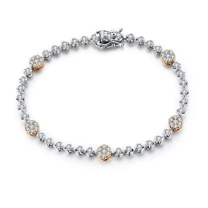 Luxury Artisan Tennis Bracelet - White Gold - Moissanite