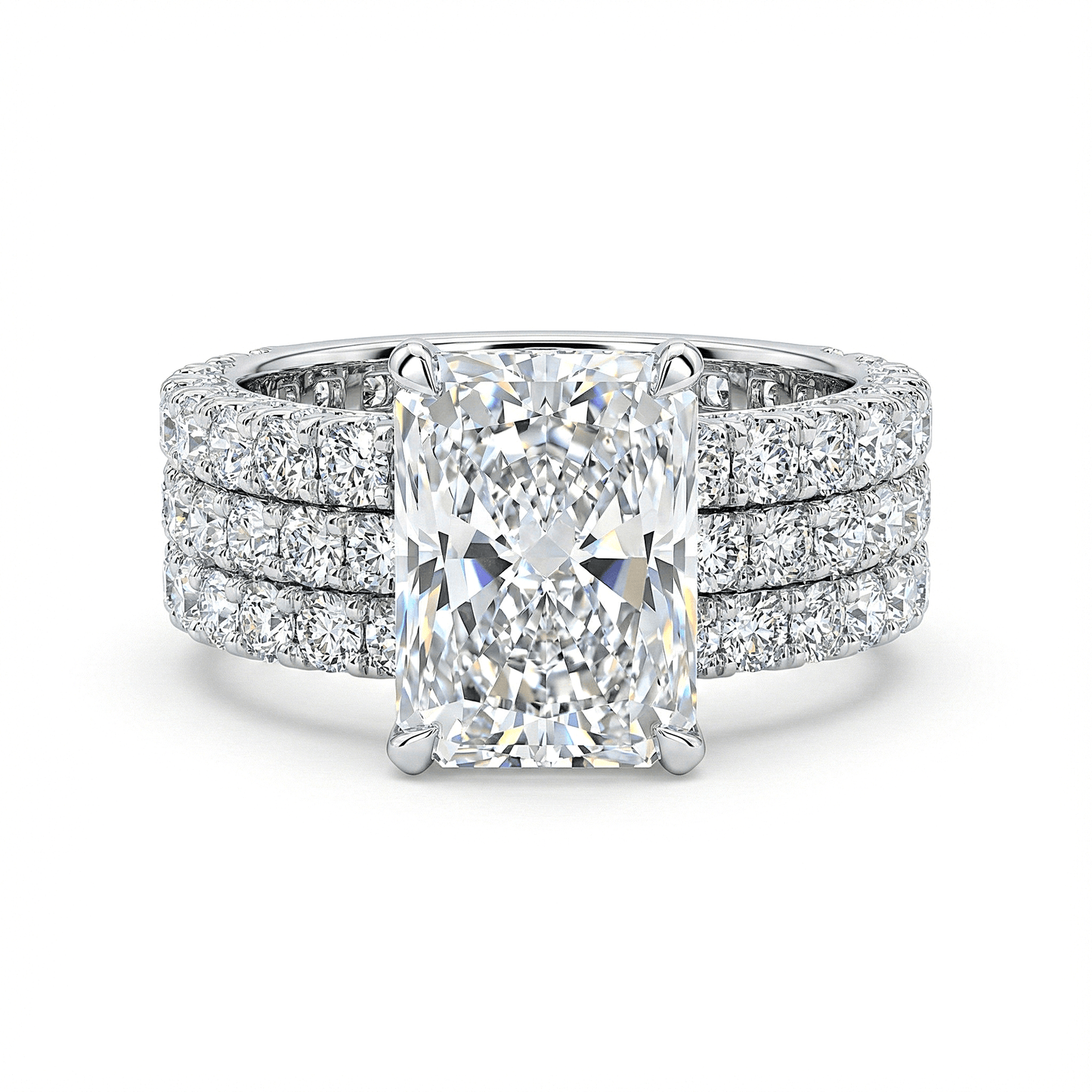 Luxury 5 Carat Radiant Ring With Wedding Bands - Lab Diamond Ring