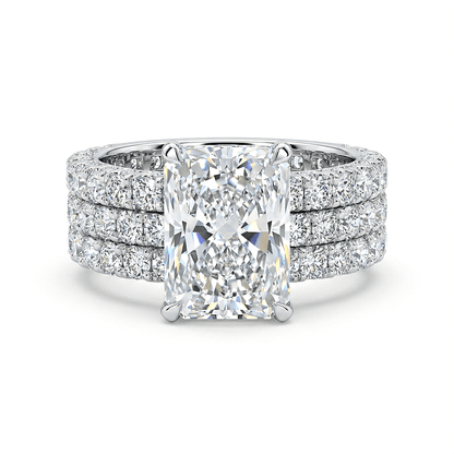 Luxury 5 Carat Radiant Ring With Wedding Bands - Lab Diamond Ring