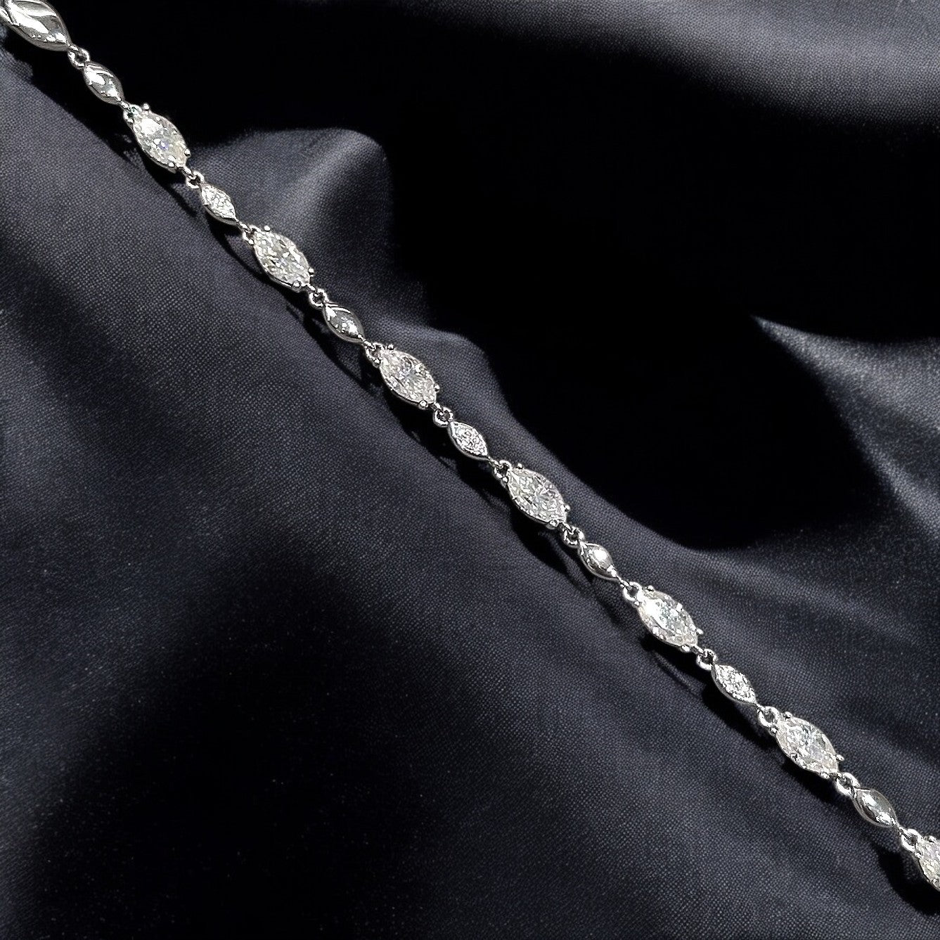 Elegant Marquise Tennis Bracelet - Moissanite Aura Diamonds