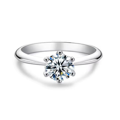 Aura Eternity Solitaire Ring - White Gold - Round Brilliant Cut