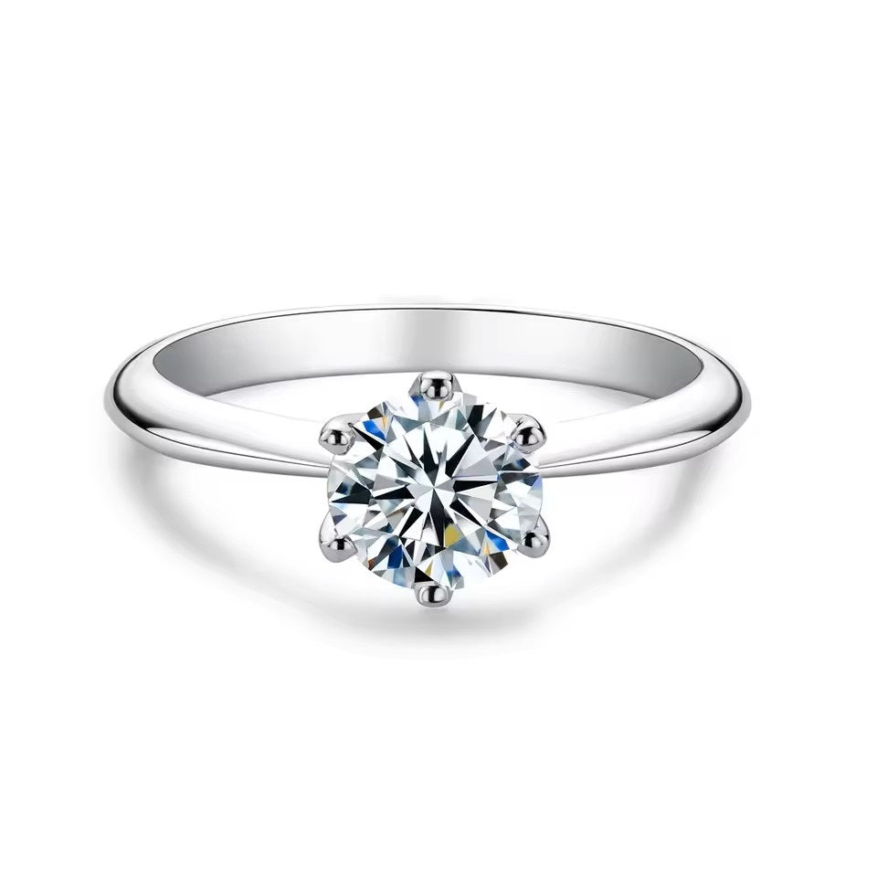 Aura Eternity Solitaire Ring - White Gold - Lab Diamond Round Cut Aura Diamonds