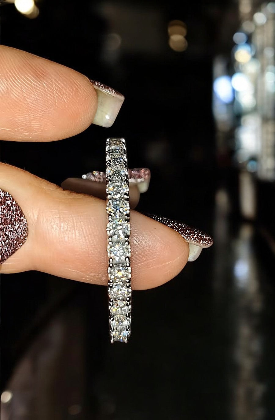 Luxury 5.6 Carat Hoop Earrings - Moissanite - Sterling Silver (Rhodium Plated) Aura Diamonds