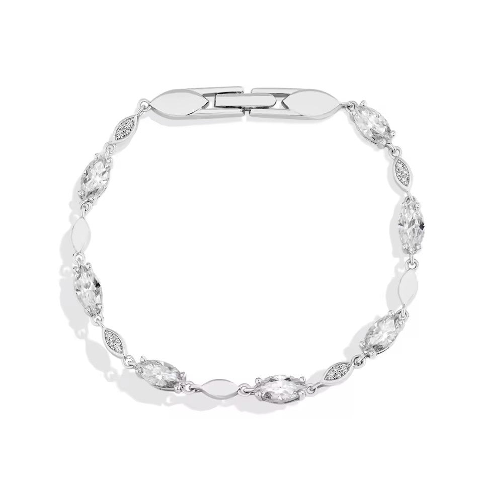 Elegant Marquise Tennis Bracelet - Moissanite Aura Diamonds