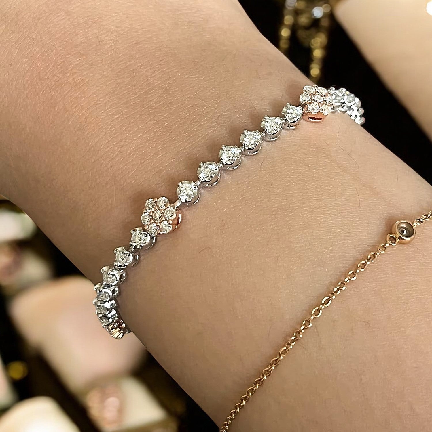 Luxury Artisan Tennis Bracelet - White Gold - Moissanite Aura Diamonds