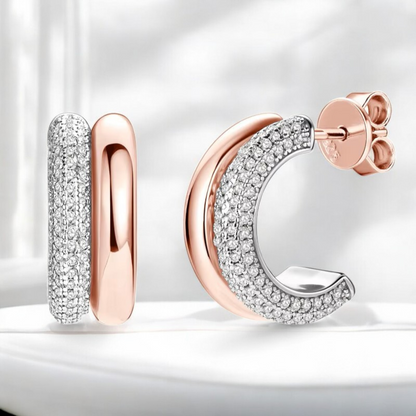 Luxury Giselle Hoop Earrings - Rose Gold Plated