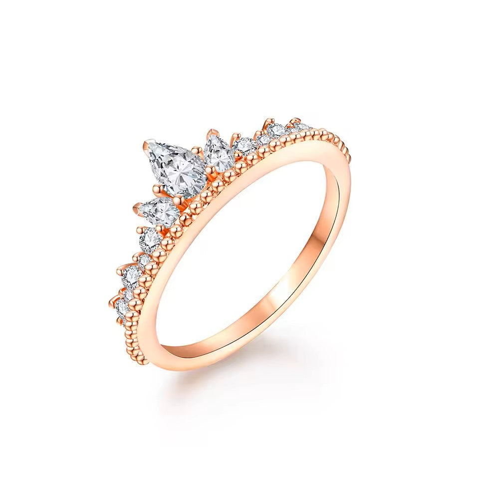 Tiara Statement Ring - White Gold/Gold/Rose Gold Plated 18K Aura Diamonds
