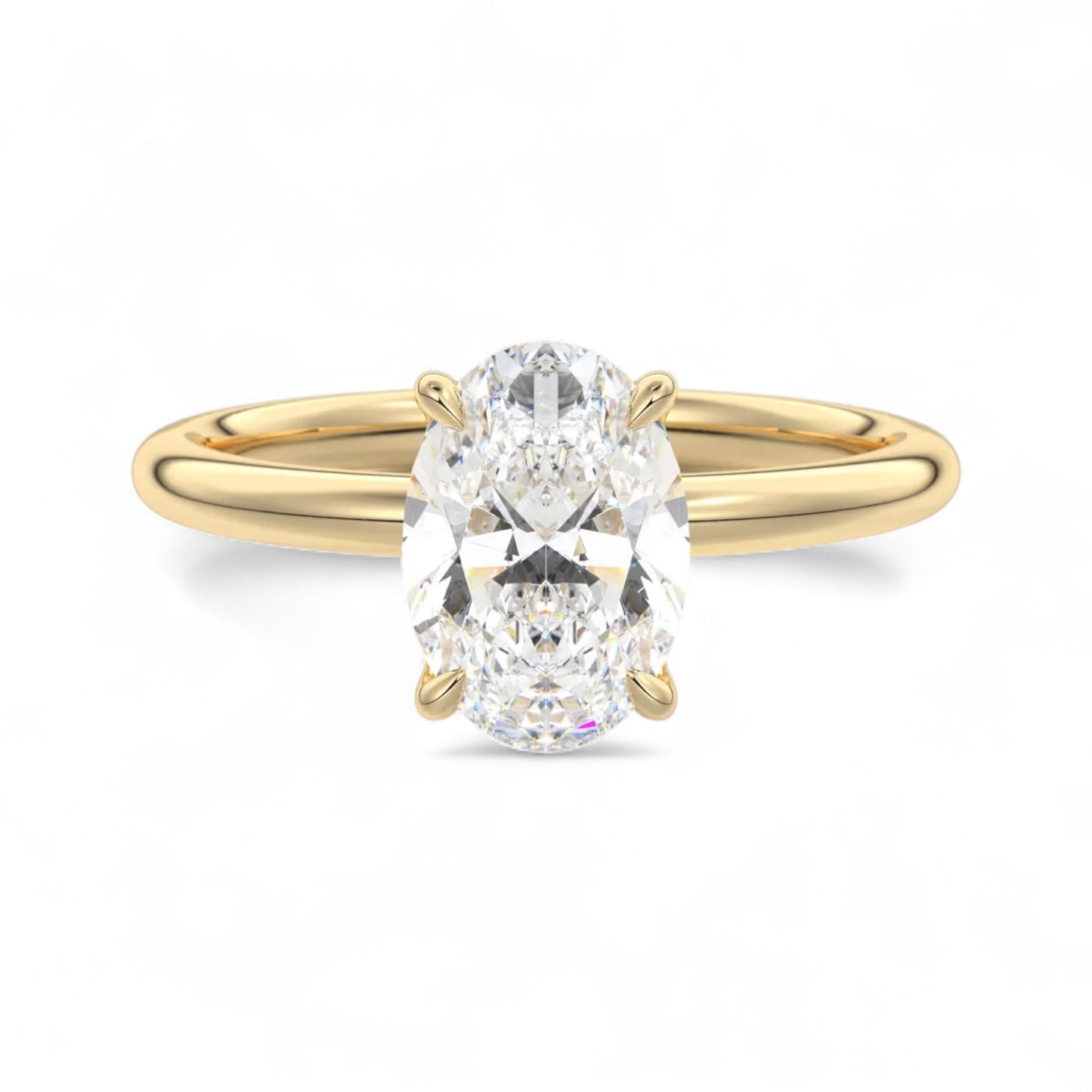 Amelia Oval Floral Solitaire Lab Diamond Engagement Ring