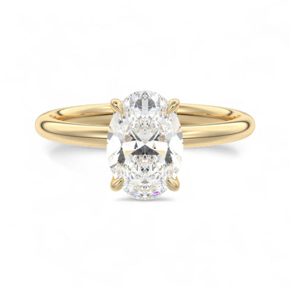Amelia Oval Floral Solitaire Lab Diamond Engagement Ring