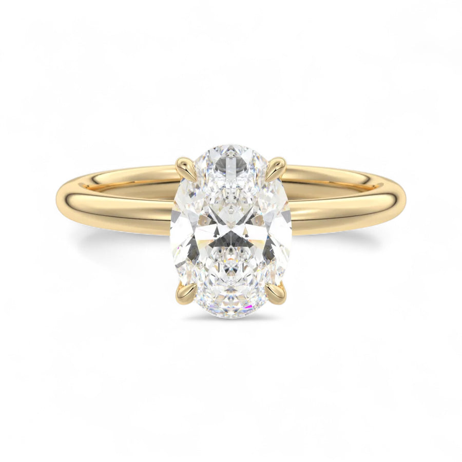 Amelia Oval Floral Solitaire | Lab Diamond