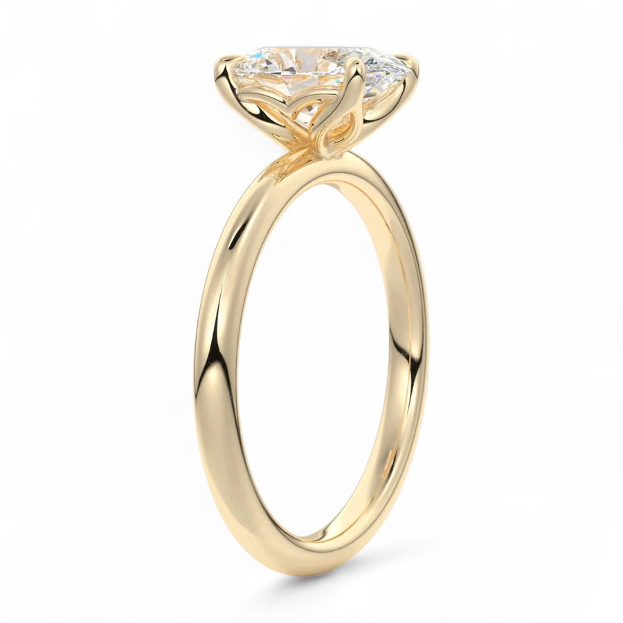 Amelia Oval Floral Solitaire | Lab Diamond