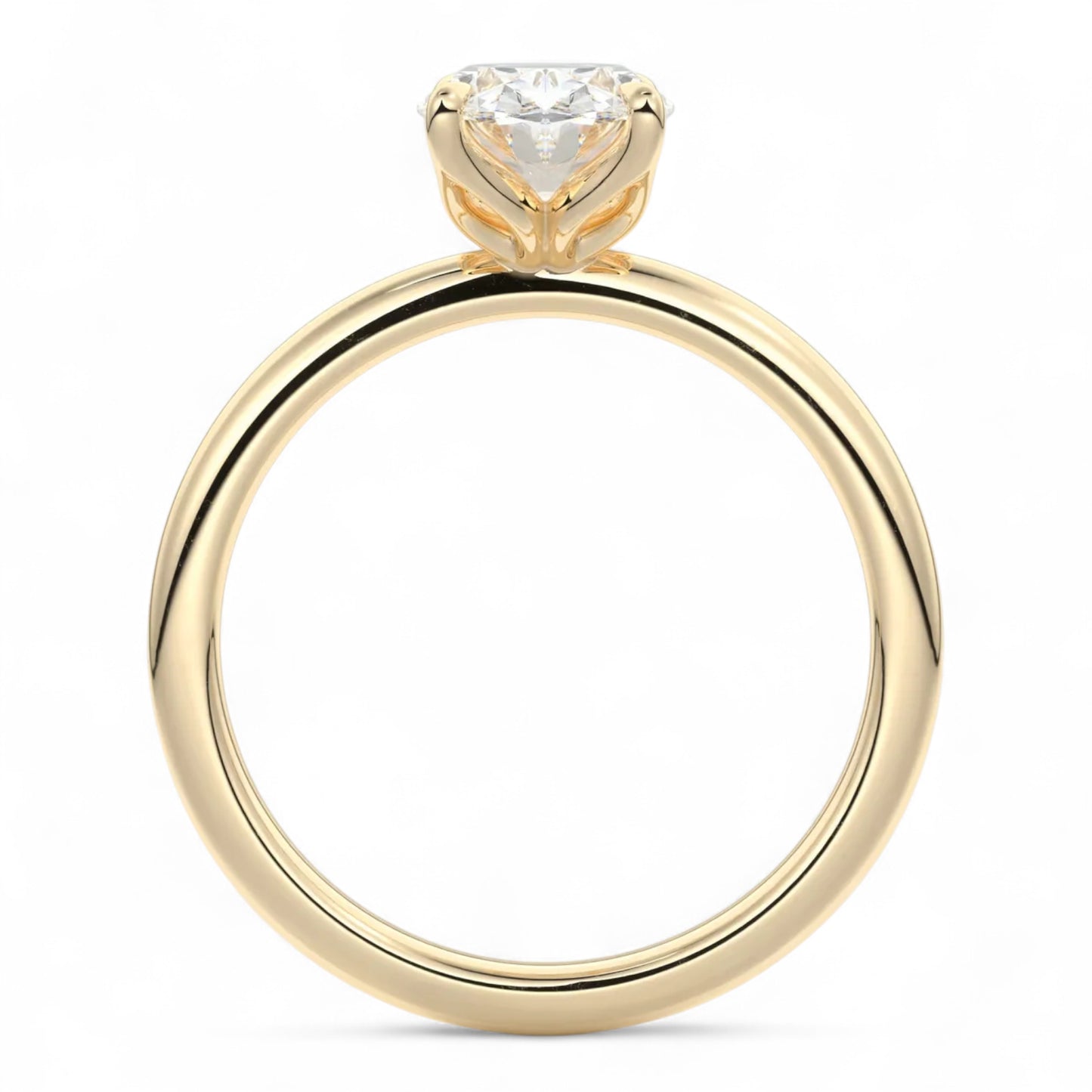 Amelia Oval Floral Solitaire Lab Diamond Engagement Ring