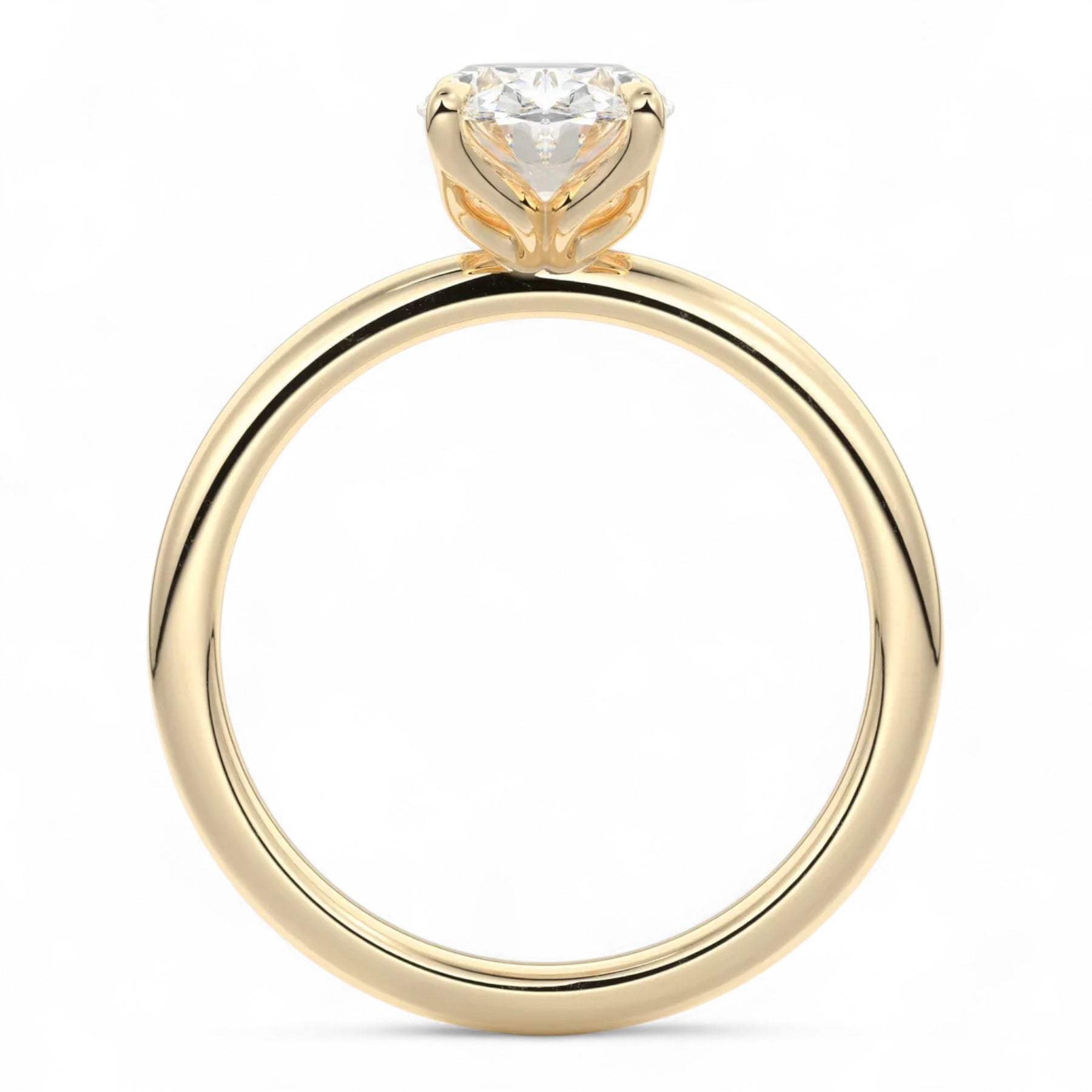 Amelia Oval Floral Solitaire Lab Diamond Engagement Ring Aura Diamonds