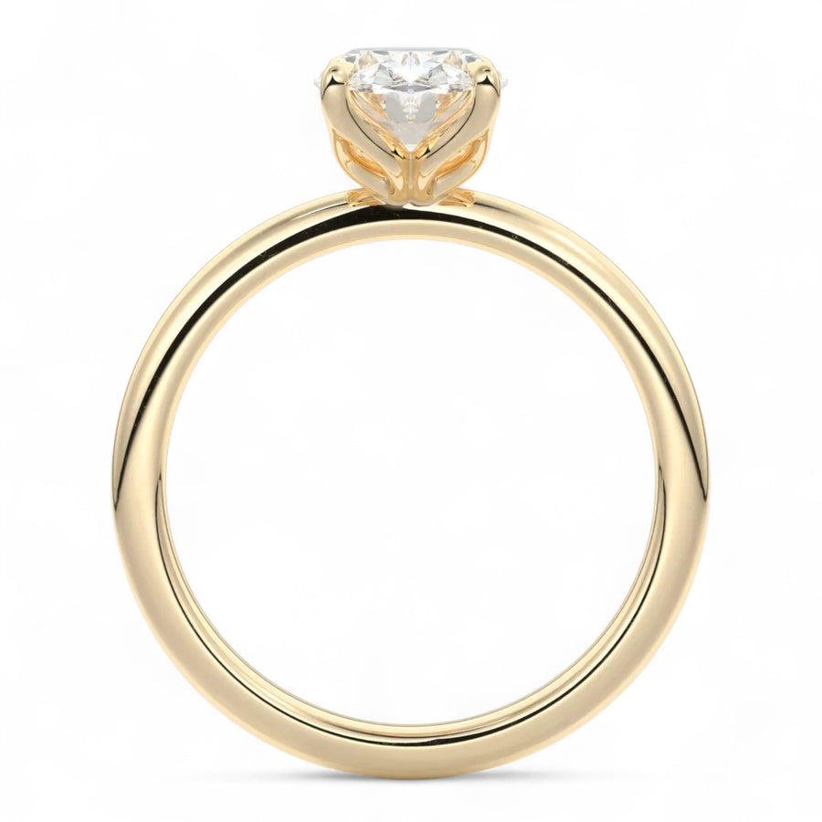 Amelia Oval Floral Solitaire | Lab Diamond