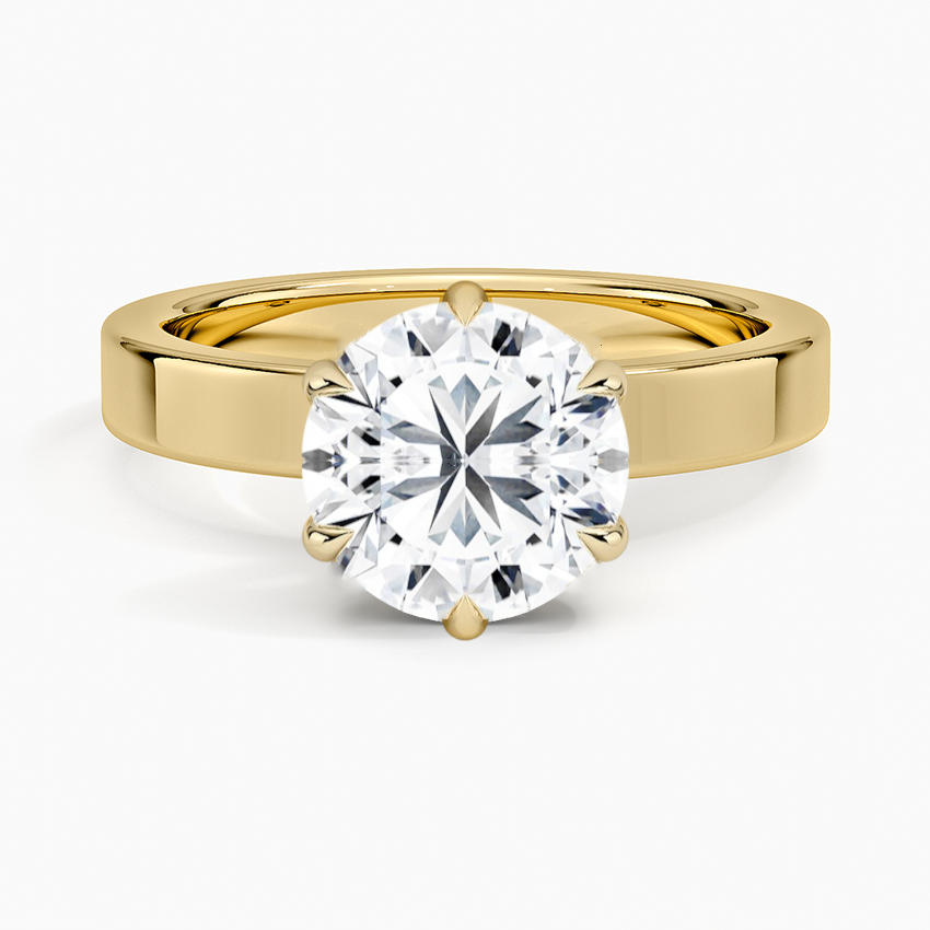 Petal 3 Carat Round Wide Band Lab Diamond Engagement Ring Floral Setting