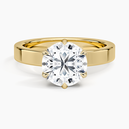 Petal 3 Carat Round Wide Band Lab Diamond Engagement Ring Floral Setting