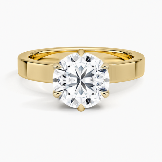 Petal 3 Carat Round Wide Band Lab Diamond Engagement Ring Floral Setting