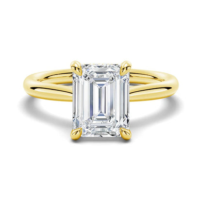 Aura Emerald Cut Solitaire - 2.5 Carat | 14K 18K Solid Gold | Lab Diamond - IGI Certified