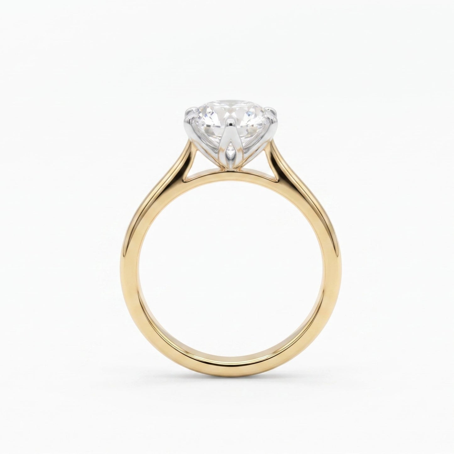 Shenae tulip setting solitaire engagement ring, front hero view