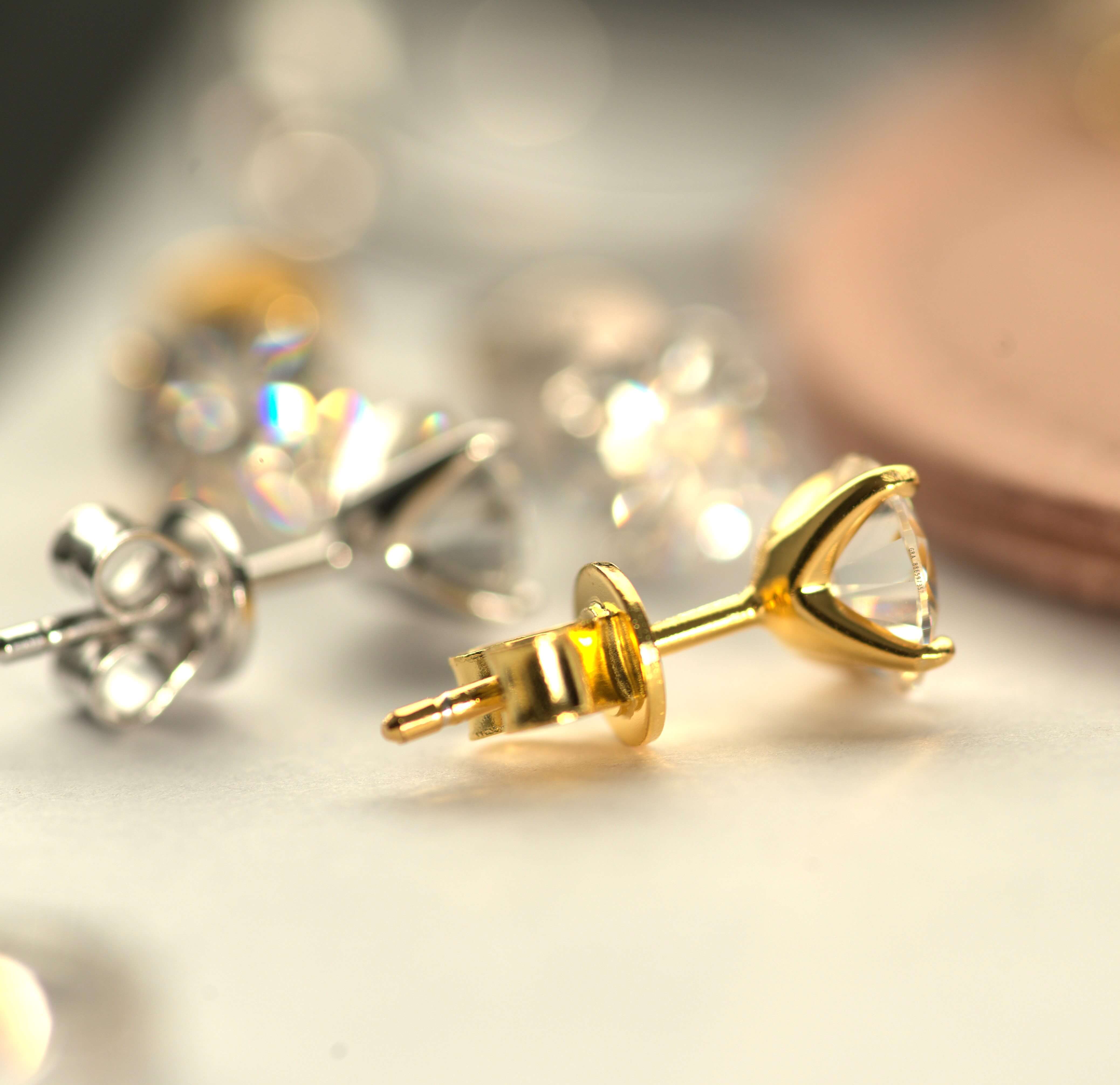 Aura Eternity Stud Earrings - Moissanite Aura Diamonds
