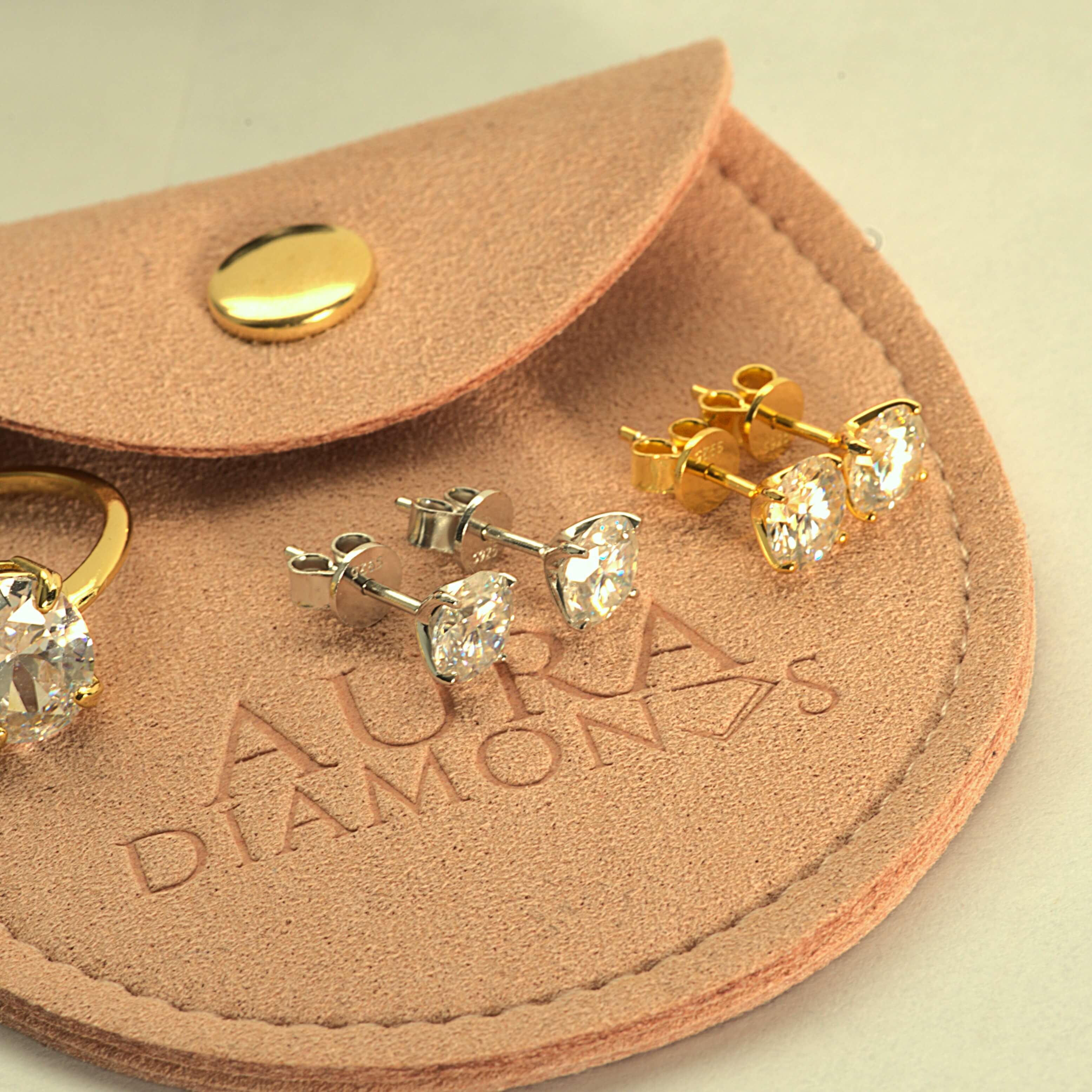 Aura Eternity Stud Earrings - Moissanite Aura Diamonds