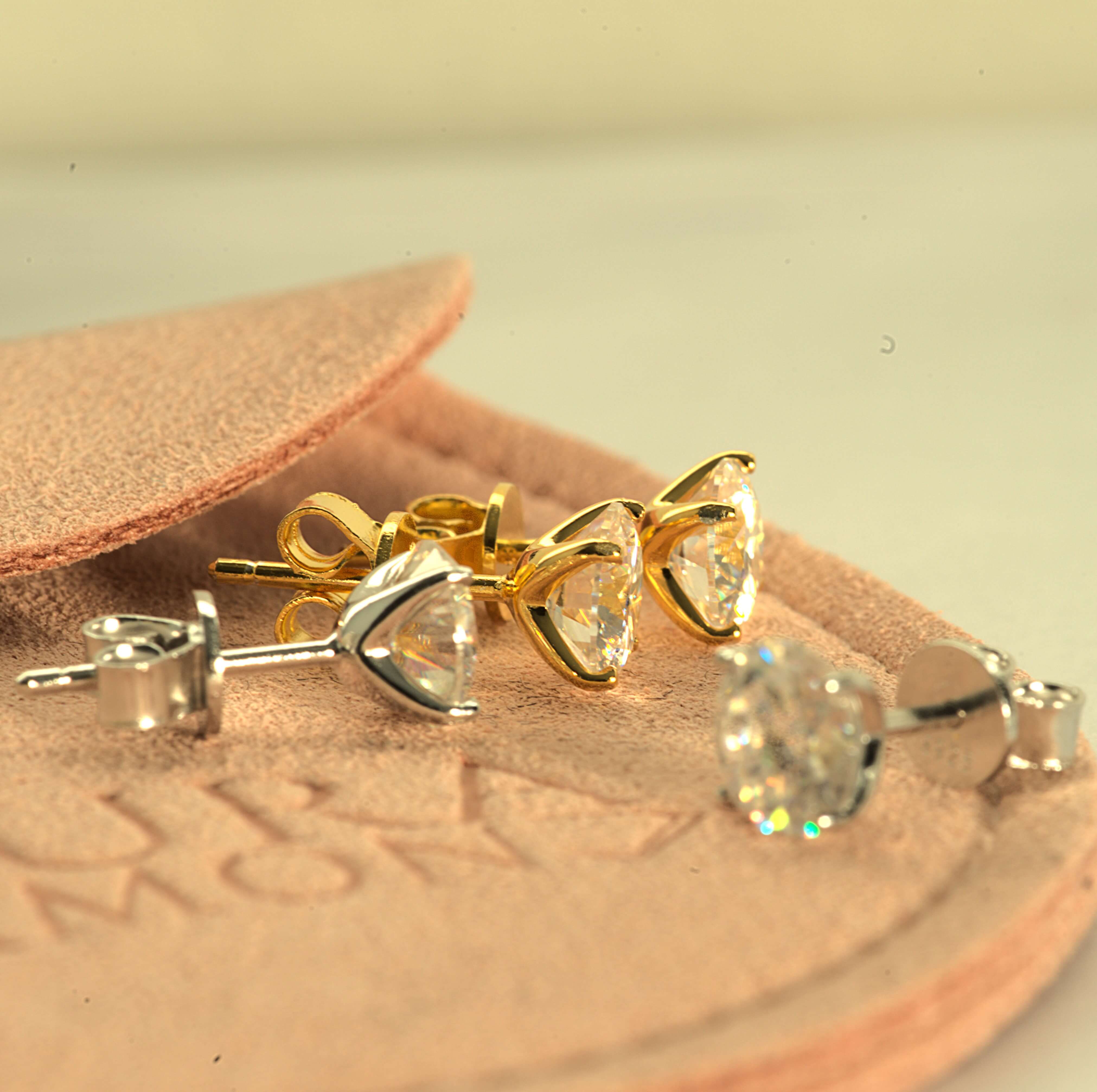 Aura Eternity Stud Earrings - Moissanite Aura Diamonds