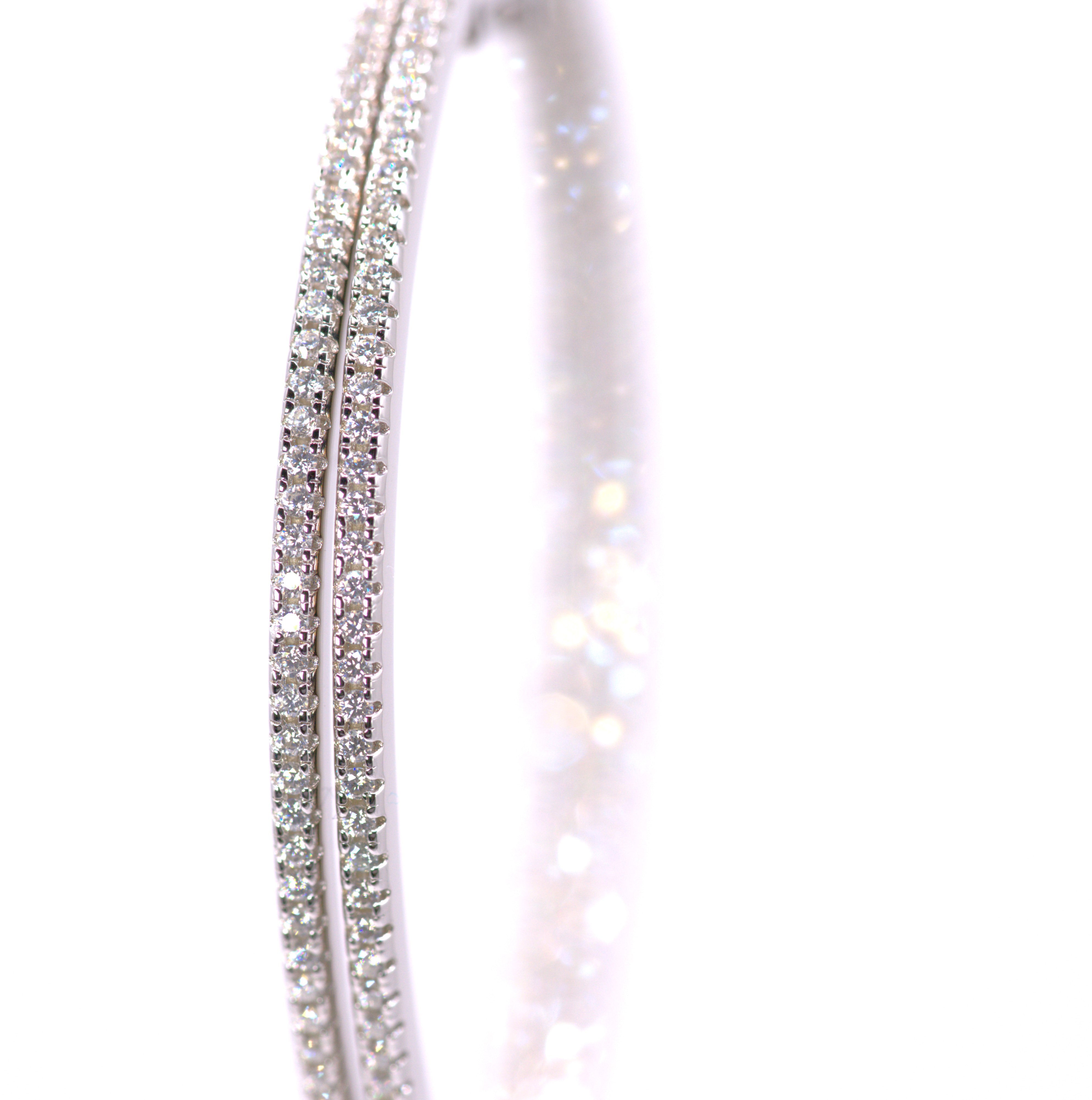Luxury Aura Large Hoop Earrings - Moissanite - Sterling Silver (Rhodium Plated) Aura Diamonds
