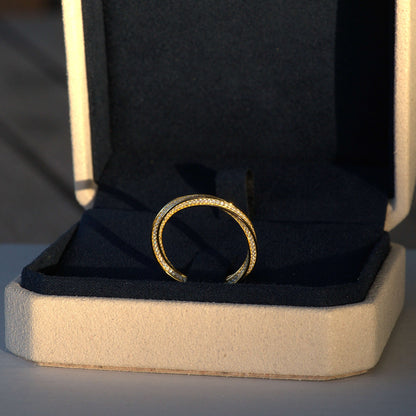 Luxury Alana Ring - Gold Vermeil Ring with Moissanite Accents - Unisex