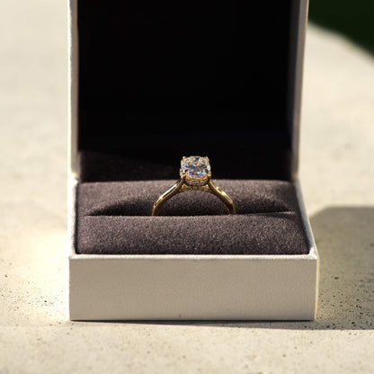 Oval Cut 2 Carat - Solitaire Ring - Hidden Halo - Moissanite | Luxury Collection