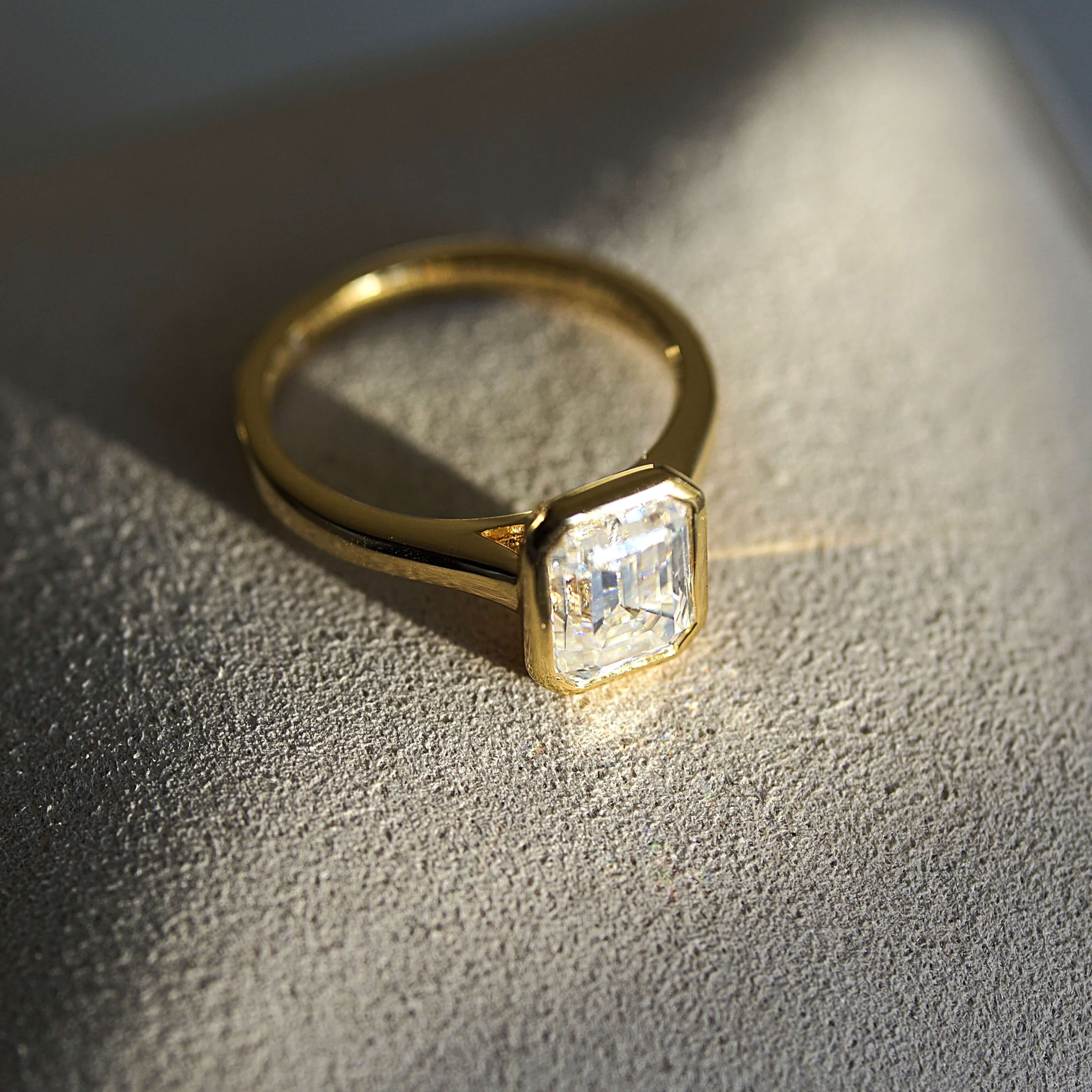 3 Carat Emerald Cut Engagement Ring - Cathedral Setting - Moissanite | Luxury Collection Aura Diamonds
