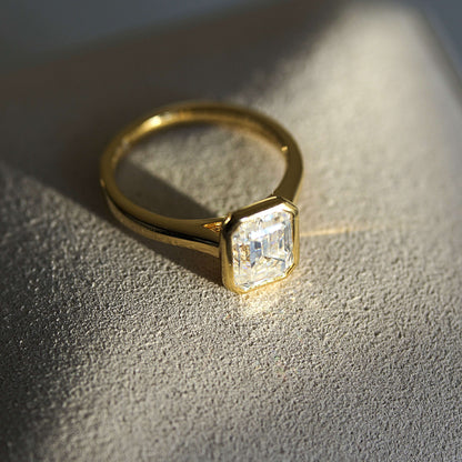 3 Carat Emerald Cut Engagement Ring - Cathedral Setting - Moissanite | Luxury Collection - Anti-Tarnish