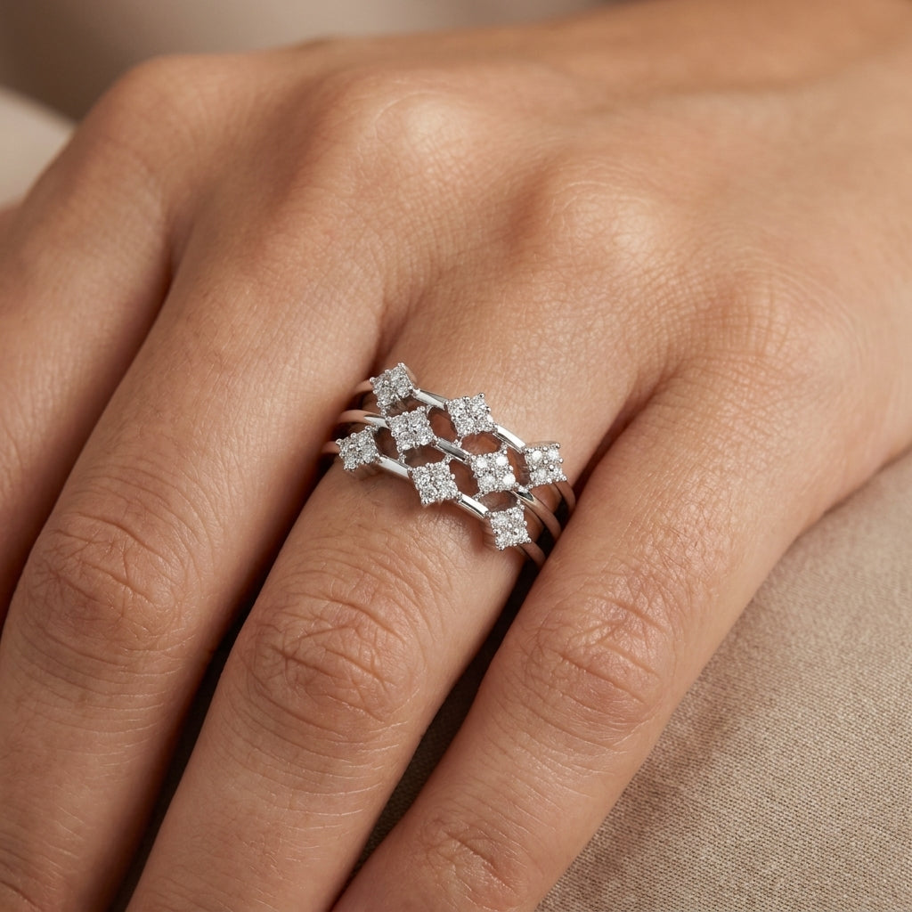 Anna Moissanite Three-Band Ring
