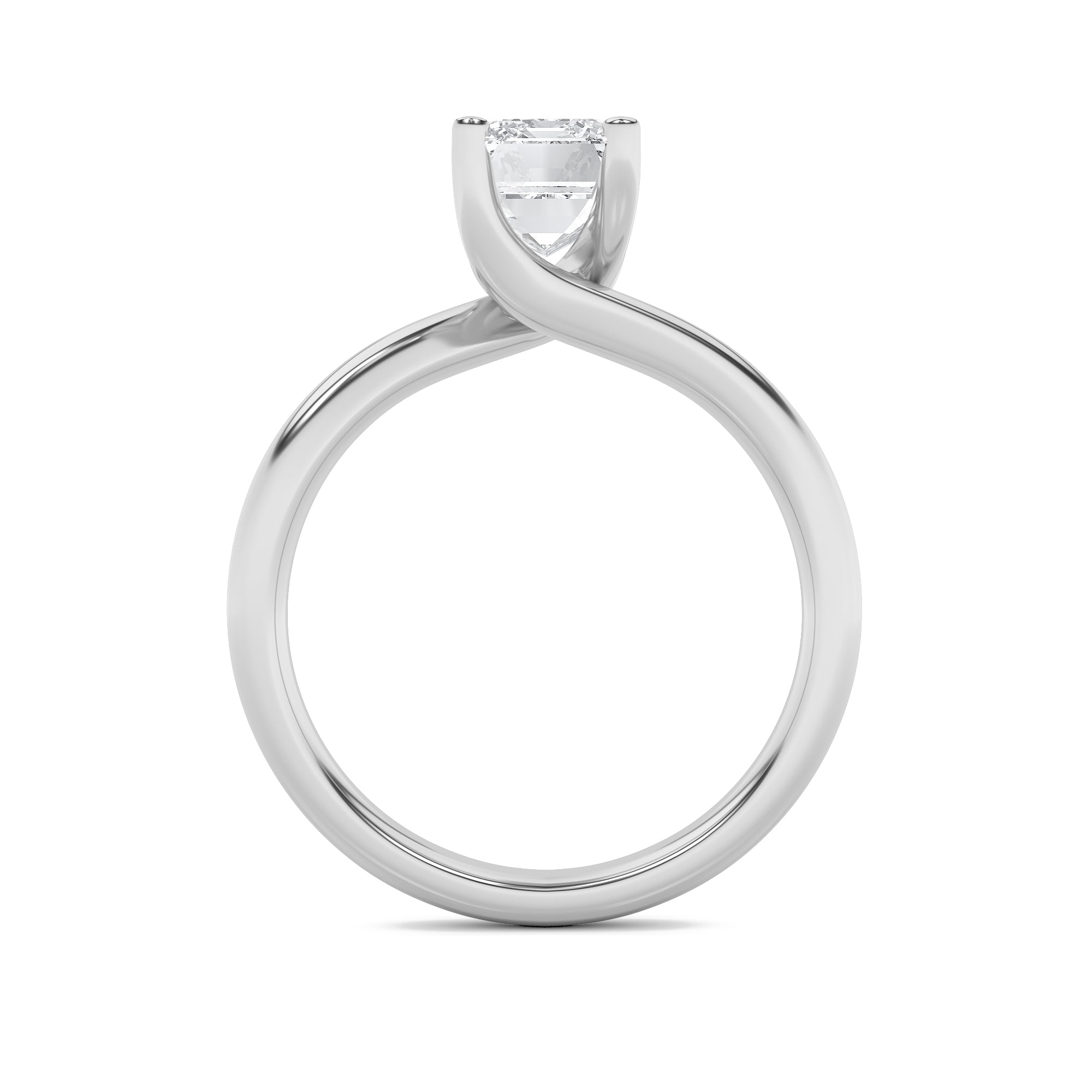 Signature Emerald Solitaire with 4 Prongs - White Gold Aura Diamonds