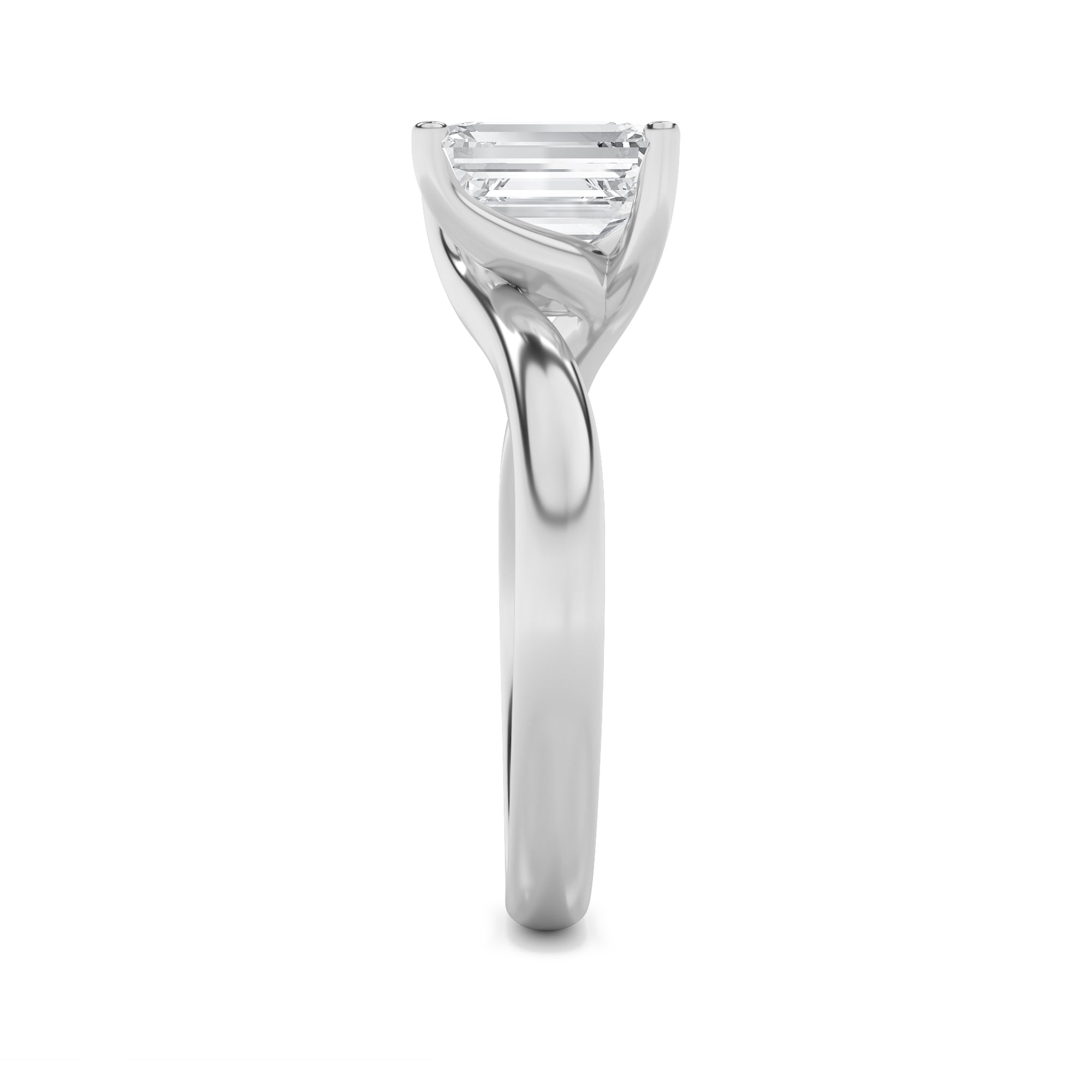 Signature Emerald Solitaire with 4 Prongs - White Gold Aura Diamonds