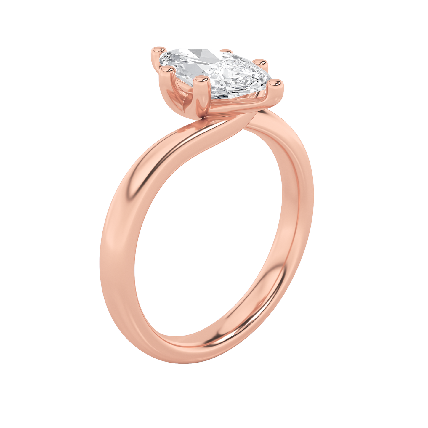 Signature Marquise Solitaire with Six Prongs - Rose Gold