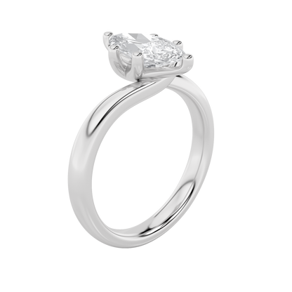 Signature Marquise Solitaire with Six Prongs - White Gold
