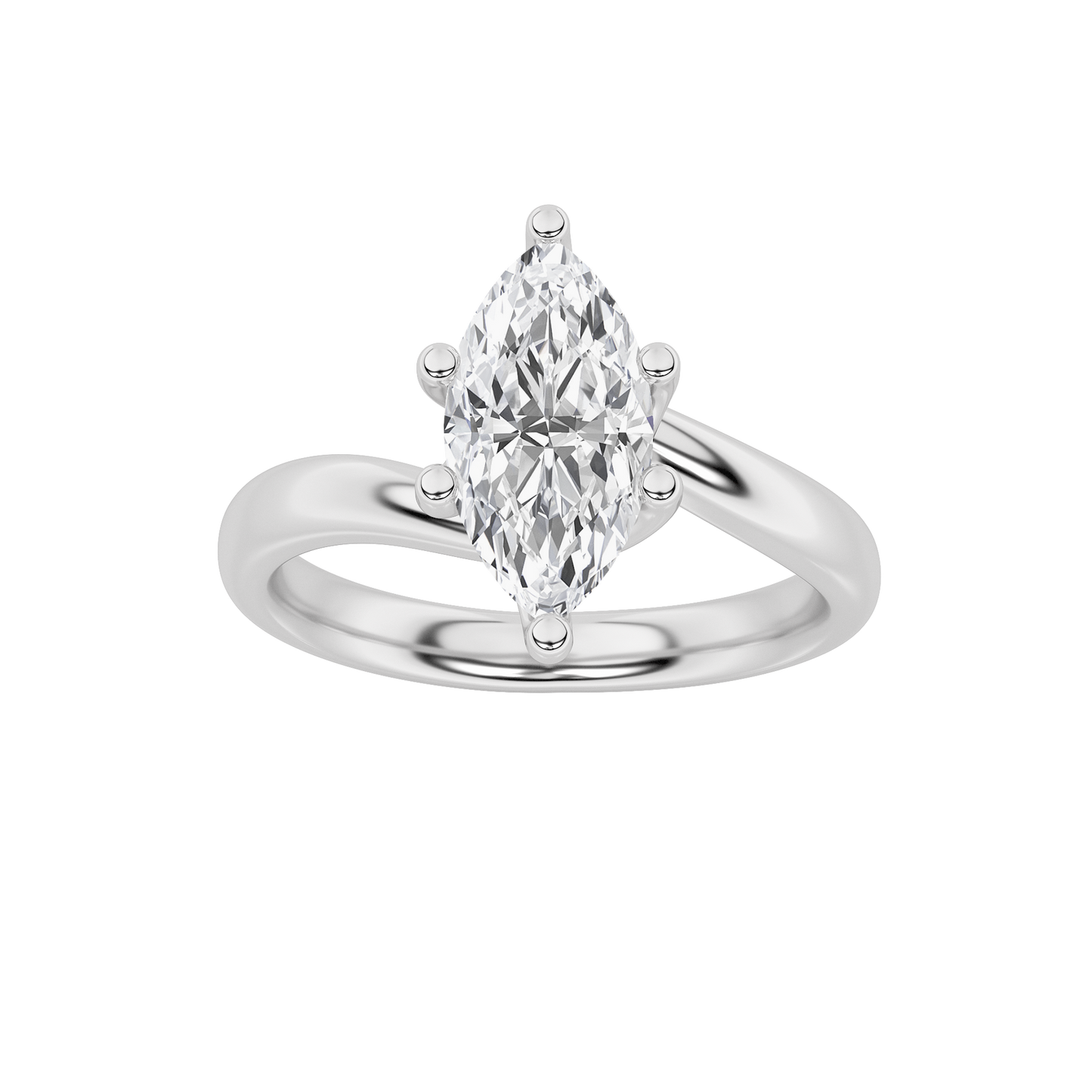 Signature Marquise Solitaire with Six Prongs - White Gold