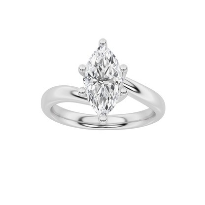 Signature Marquise Solitaire with Six Prongs - White Gold