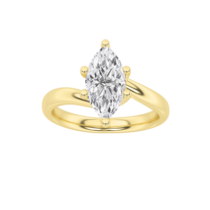 Signature Marquise Solitaire with Six Prongs - Yellow Gold