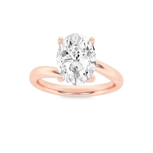 Signature Oval Solitaire with 4 Prongs - Rose Gold