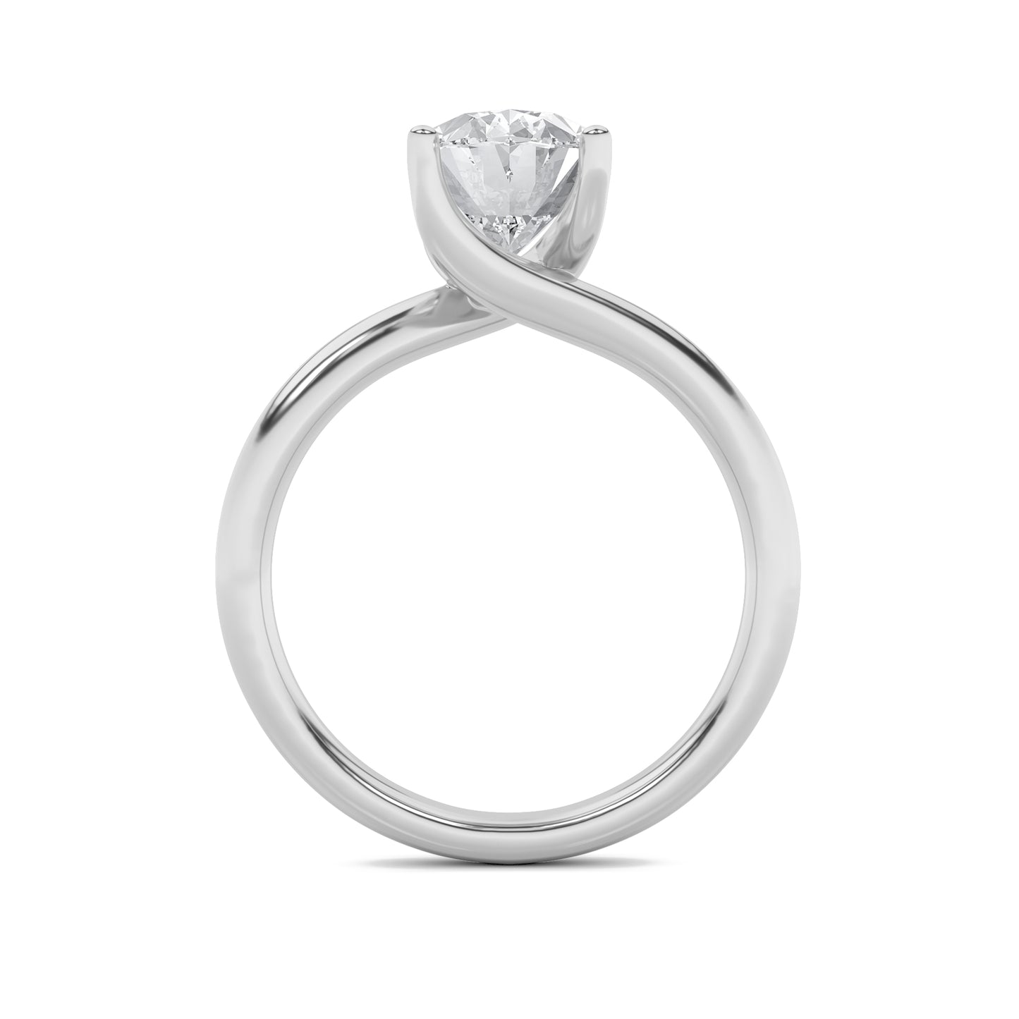 Signature Oval Solitaire with 4 Prongs - White Gold