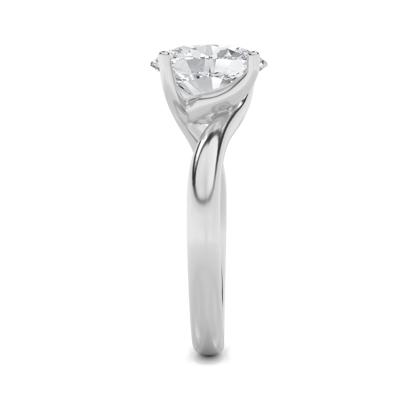 Signature Oval Solitaire with 4 Prongs - White Gold
